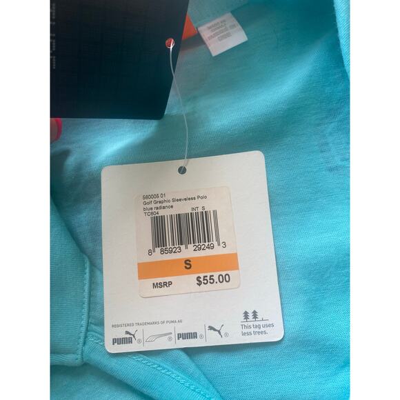NWT PUMA Golf Tennis Blue Radiancy Hadley Sleeve Moisture Wicking Shirt S - Picture 8 of 12